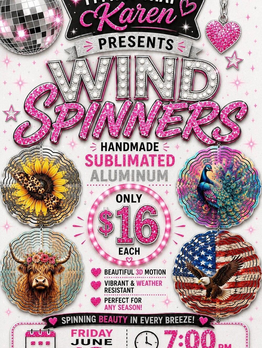Aluminum Wind Spiners! So Cute for Summer 😎
